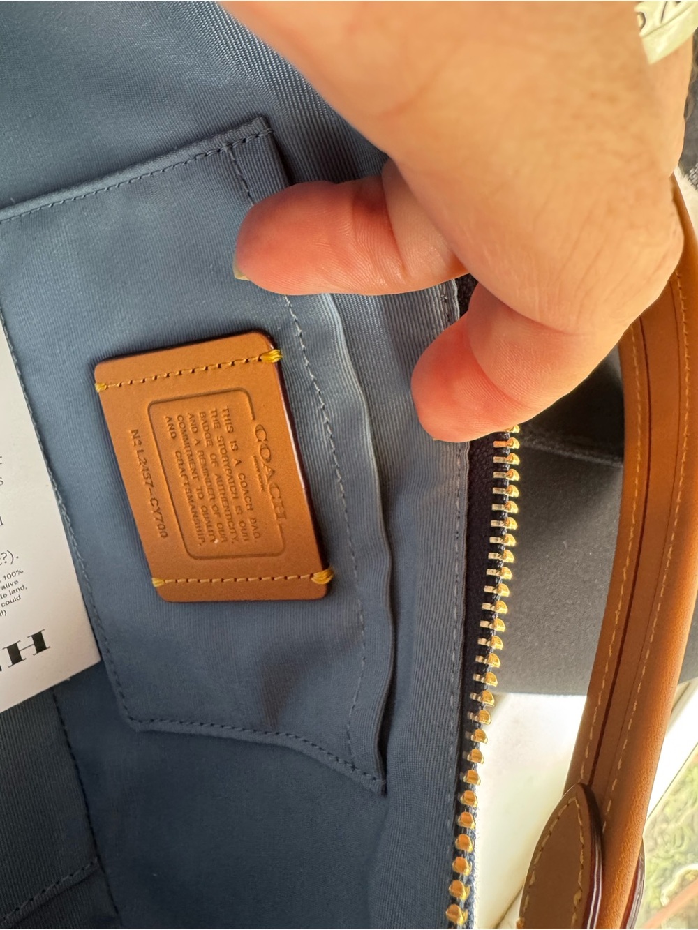 Coach Denim Ashton Crossbody with Tan Leather Trim - Picture 7 of 13
